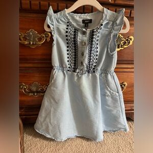 DKNY 3T Blue embroidered dress